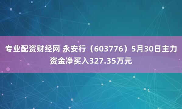 专业配资财经网 永安行（603776）5月30日主力资金净买入327.35万元