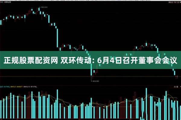 正规股票配资网 双环传动: 6月4日召开董事会会议